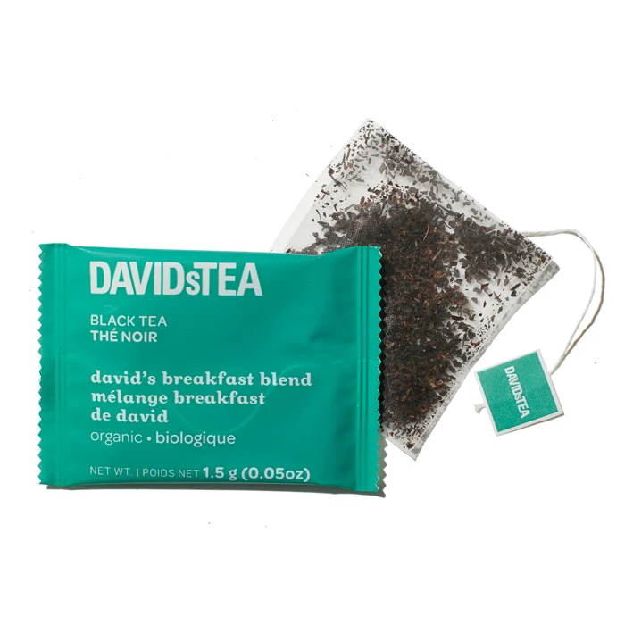DAVIDsTEA Organic David's Breakfast Blend Tea Pack of 12 Sachets - Image 2