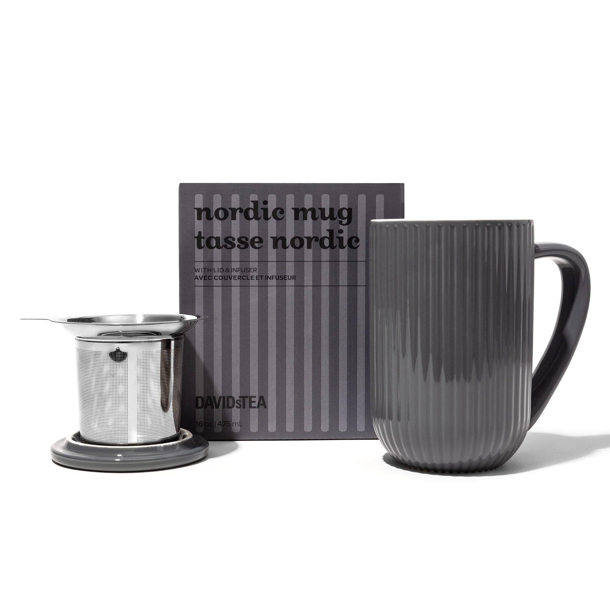 DAVIDsTEA Sesame Grey Ribbed Nordic Mug — SKU SB-FB6799-64A42138F00FAE