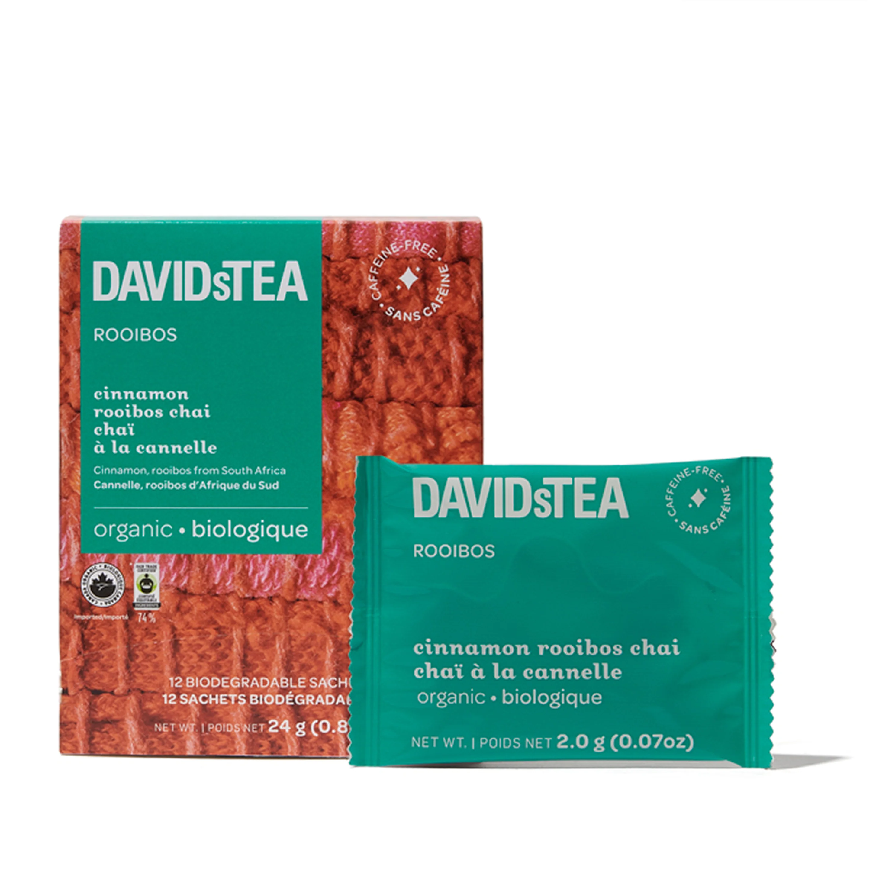 DAVIDsTEA Organic Cinnamon Rooibos Chai Tea Pack of 12 Sachets — SKU SB-FB6799-6E92845CAE3EE3