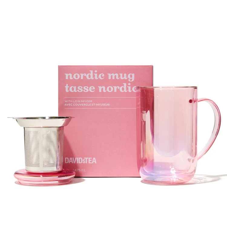 DAVIDsTEA Iridescent Pink Double Walled Glass Nordic Mug — SKU SB-FB6799-DC87F700F311EB