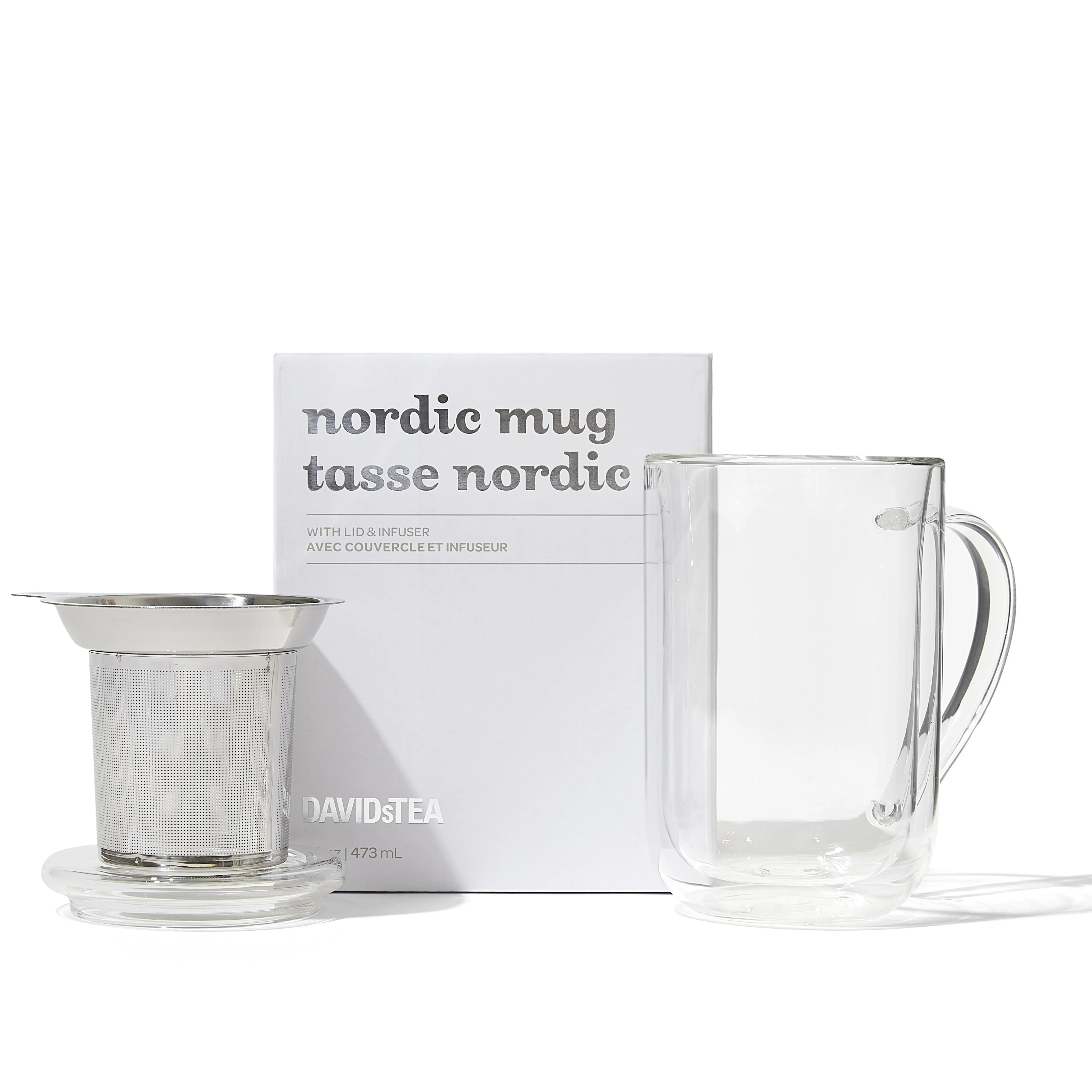 DAVIDsTEA Double Walled Glass Nordic Mug with Infuser — SKU SB-FB6799-2691A221A77481