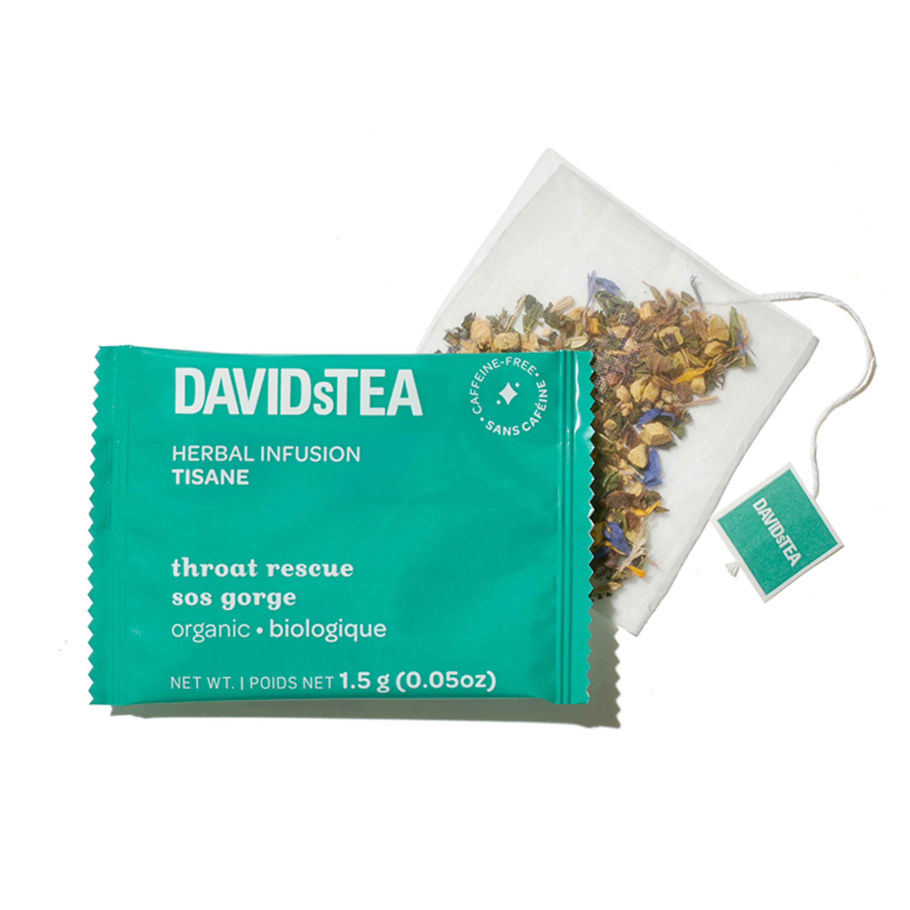 DAVIDsTEA Organic Throat Rescue Tea Pack of 12 Sachets - Image 2