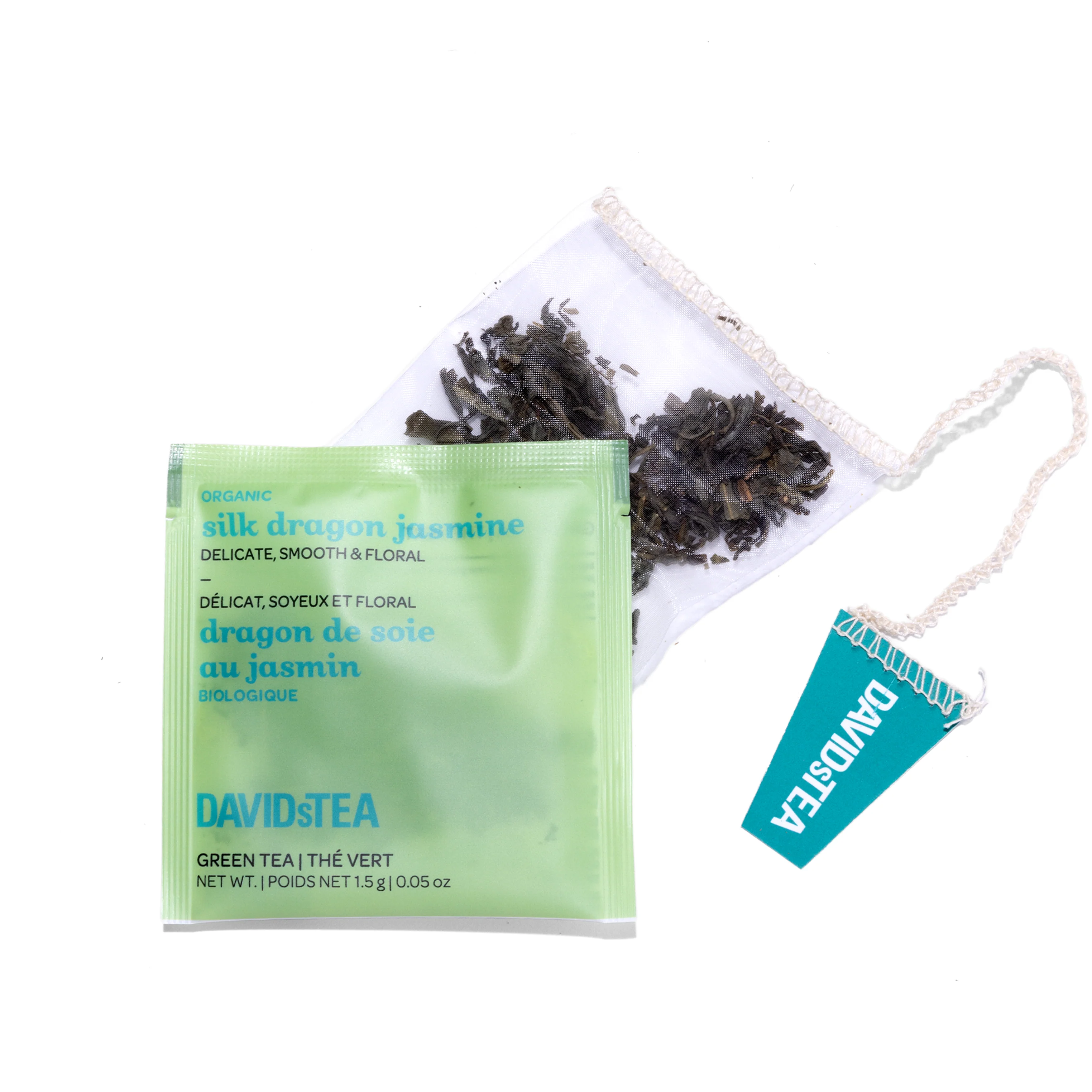 DAVIDsTEA Organic Silk Dragon Jasmine Tea Pack of 25 Sachets - Image 2