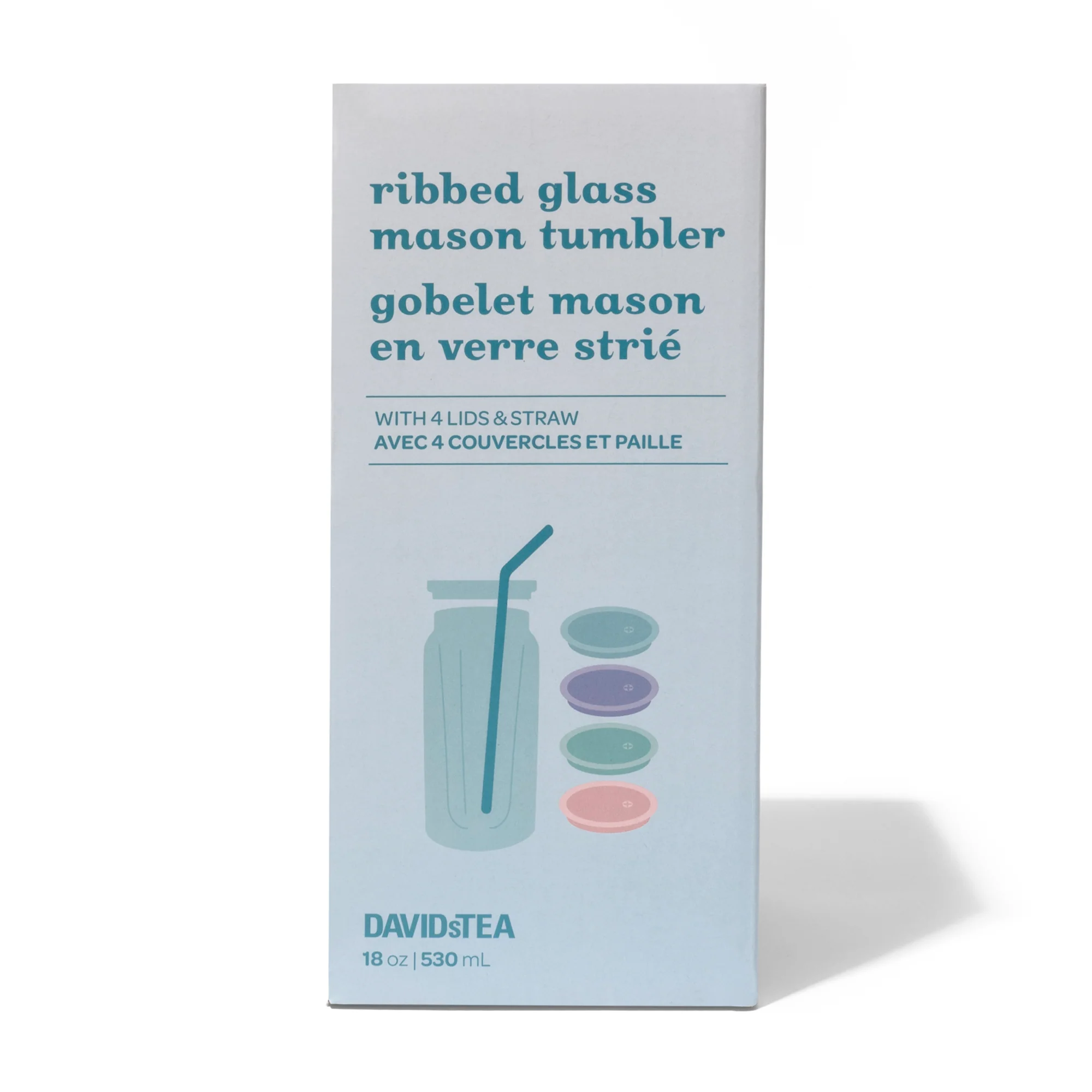 DAVIDsTEA Ribbed Glass Mason Tumbler — SKU SB-FB6799-07D6661B93C3C4 - Image 2