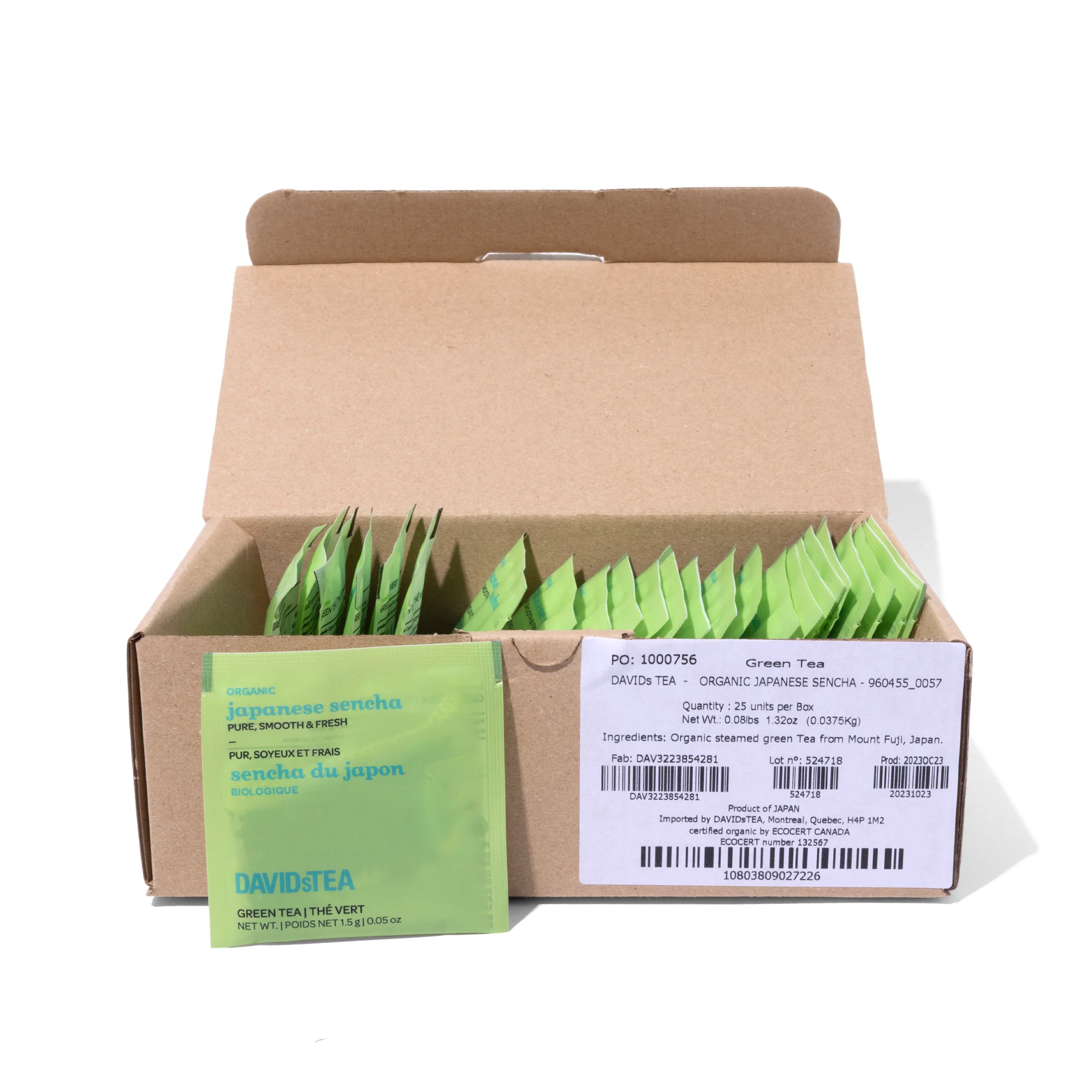 DAVIDsTEA Organic Japanese Sencha Tea Pack of 25 Sachets - Image 3