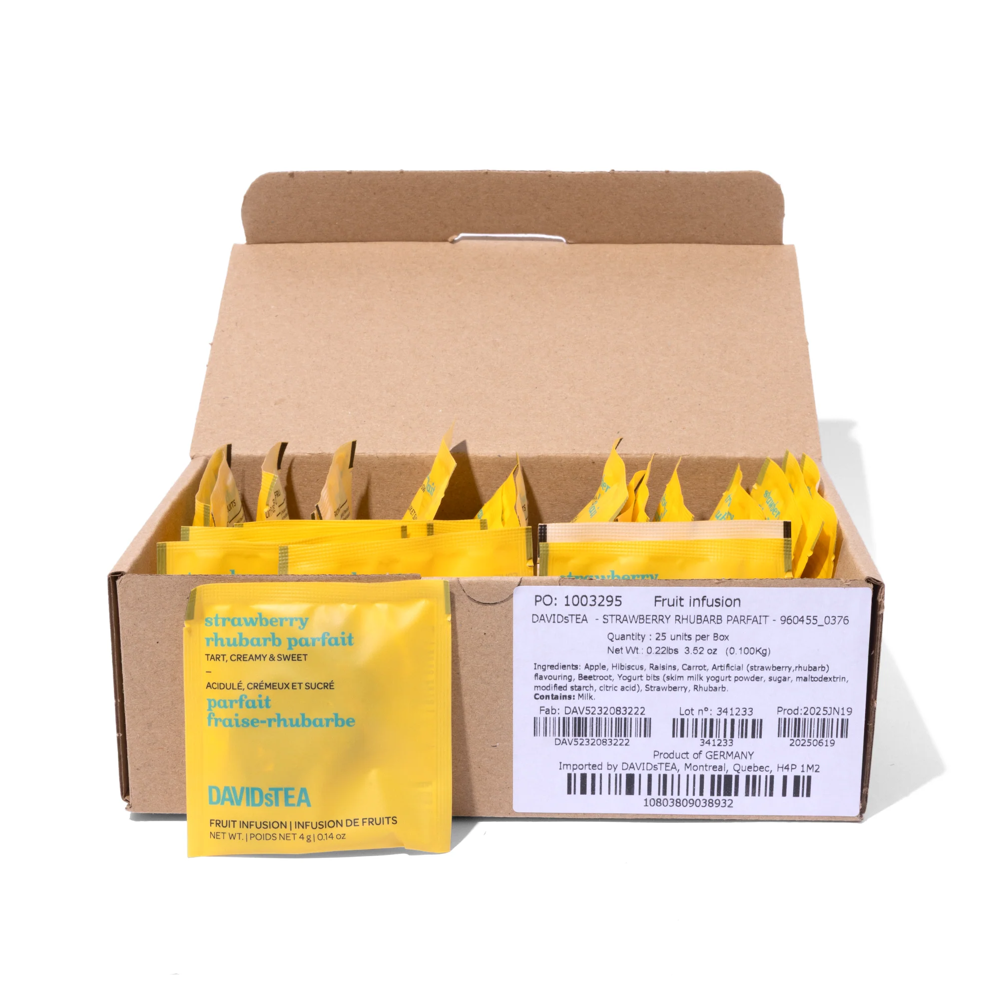 DAVIDsTEA Strawberry Rhubarb Parfait Tea Pack of 25 Sachets - Image 2
